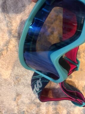Giro Kids Teal Frame Blue Lens Ski/Snow Goggles with Pink Strap